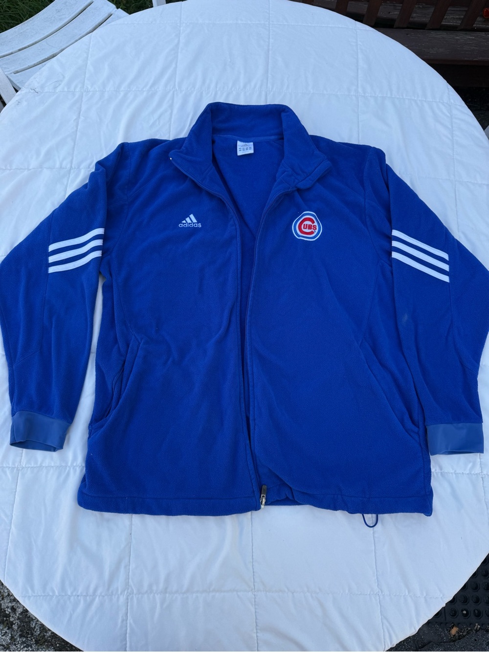 adidas Royal Blue Chicago Cubs Fleece Zip Jacket